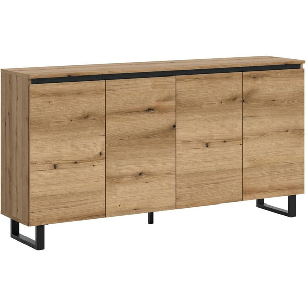 Das Sideboard vereint Hoehenverstellung mit Holzoptik
